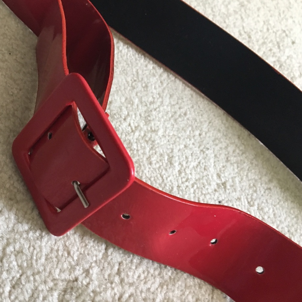 Red Patent Leather Belt